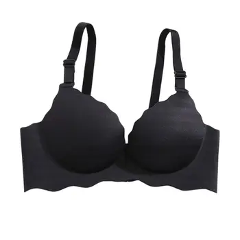 

Ladies Sexy Stripes Print Bra Push Up One-Piece High Seamless Underwear Solid Color Wire Free Three Quarters(3/4 Cup) Bras