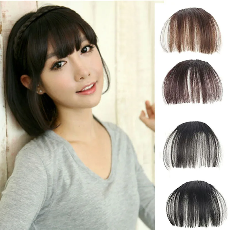 

Natural Fake Fringe Synthetic Bangs Hairpieces Hair Extension Women Wig Hair Air Heat Resistant Hairnet Styling Accessories