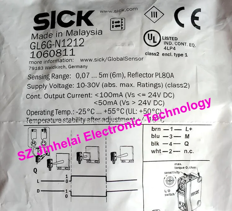 Подлинности GL6G-N1212(GL6G-N1211+ стент) SICK фотоэлектрический переключатель
