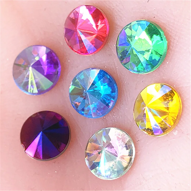 

60Pcs 10mm Round Acrylic Rhinestone Craft/Clothes Decoration Handmade Diy