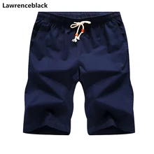 Мужские шорты с эластичной резинкой на талии, пляжные шорты, мужские дышащие хлопковые короткие летние укороченные штаны, повседневные Бермуды, 1818