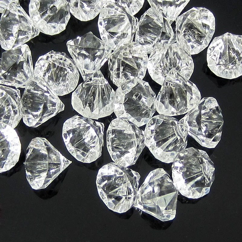 50pcs Clear acrylic diamond gems faceted beads table vase filler pirate acrylic diamond crystal in Party DIY Decorations 12.0mm