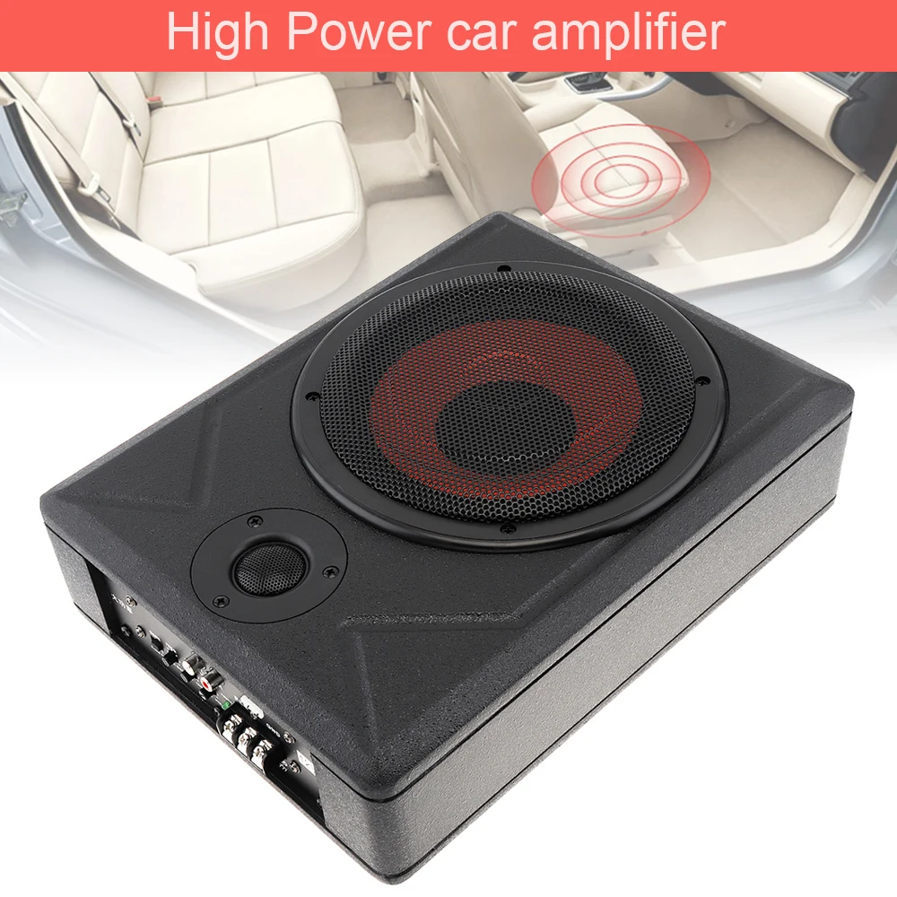 Altavoz Universal de Subwoofer de coche de 10 pulgadas 600 W Delgado coche bajo asiento coche activo Subwoofer amplificador de bajo altavoz negro fuselaje slim Altavoz Universal de Subwoofer de coche de 10 pulgadas 600 W Delgado coche bajo asiento coche activo Subwoofer amplificador de bajo altavoz negro fuselaje slim