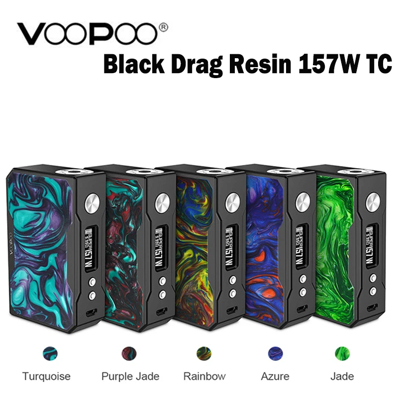 

Black Voopoo drag 157w mod Resin Version with US GENE Chip 157 w electronic cigarette mod with Resin Panel e-cig vape