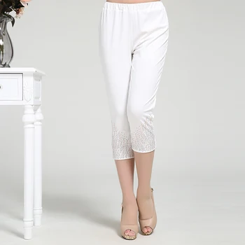 

NIFULLAN Middle Age Women Cropped Trousers Plus Size Summer Loose Pants Ladies Casual All-Match Trouser New Arrive Hot Sale