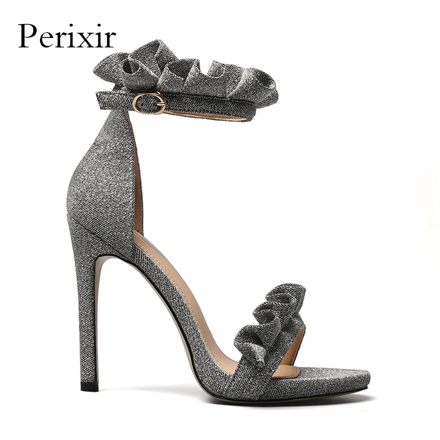 2018 New Summer Sandals Women Shoes Extreme High Heels Fabrics Ankle Buckle Strap Ladies Sandals Sliver Gold Sandalia Feminina apoepo women high heels sandals sliver gold black ladies shoes summer rivet cut outs females shoes buckle strap bridal shoes