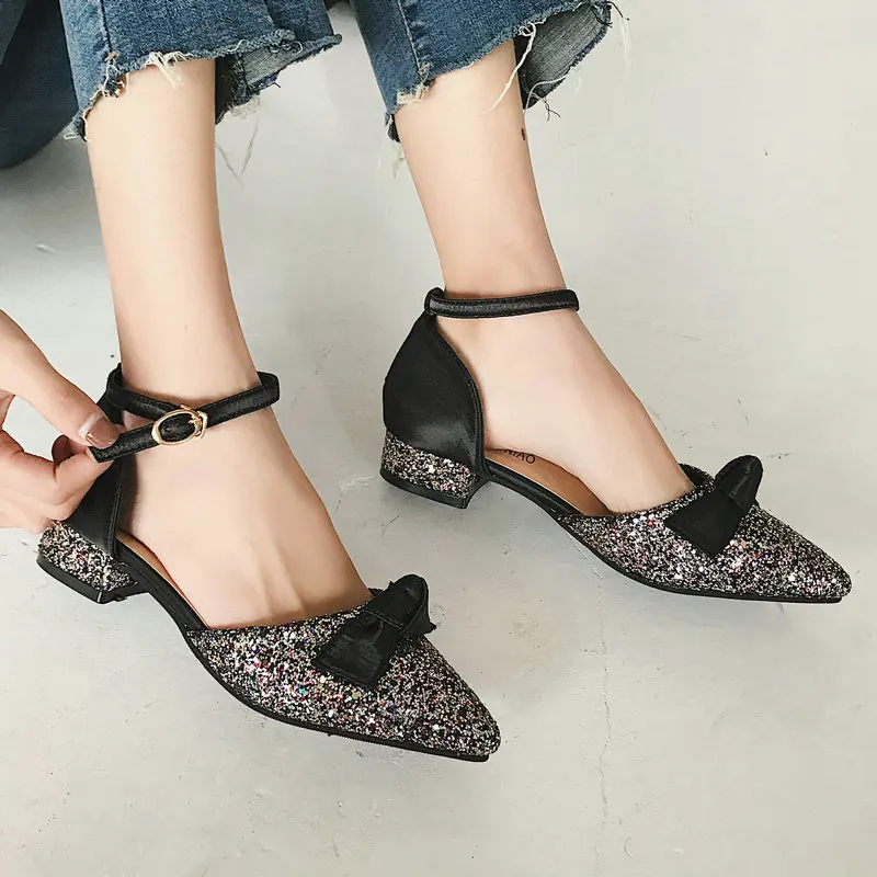 pointed strap flats
