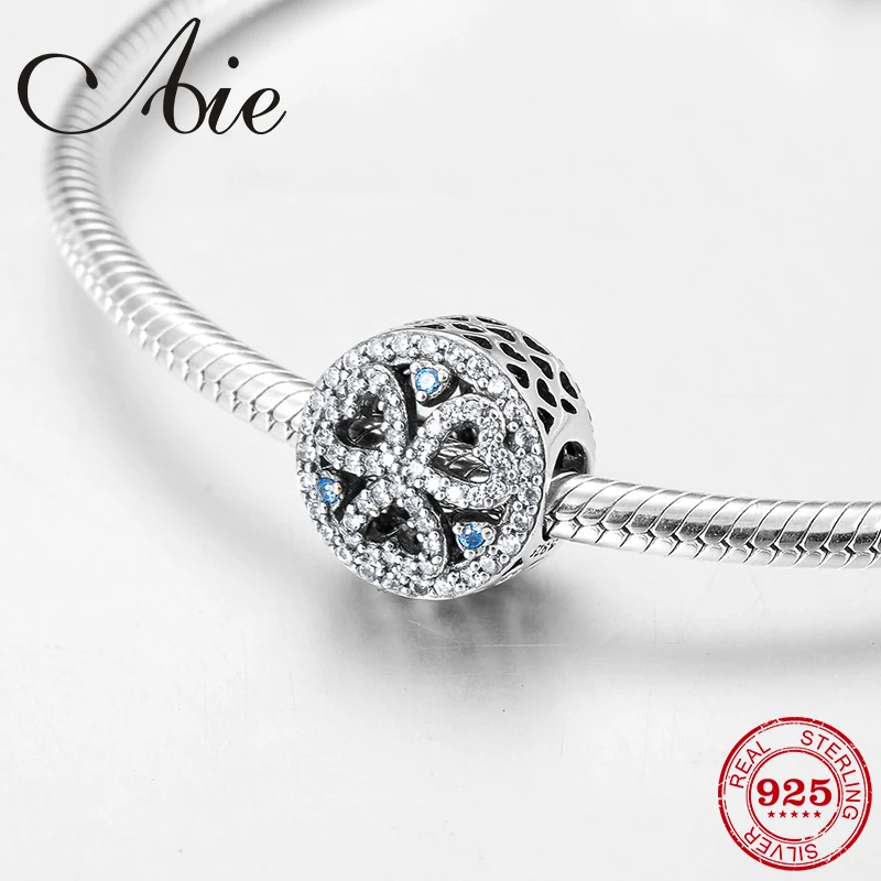 

New sparkling zircon heart round shape 925 Sterling Silver fine Beads Fit Original Pandora Charm Bracelet Jewelry making
