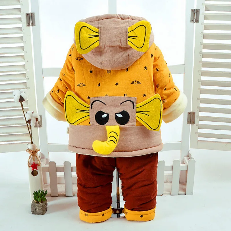 

2018 Winter Fall Infant/Newborn Clothes Sets Baby Boys Warm Suits Cotton Hooded Thick Coats+Pants Child Suit Kids Clothes