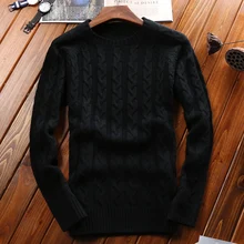 Осень зима модный Повседневный свитер шерстяной кашемировый приталенный вязаный теплый пуловер с круглым вырезом мужская одежда пальто для мужчин
