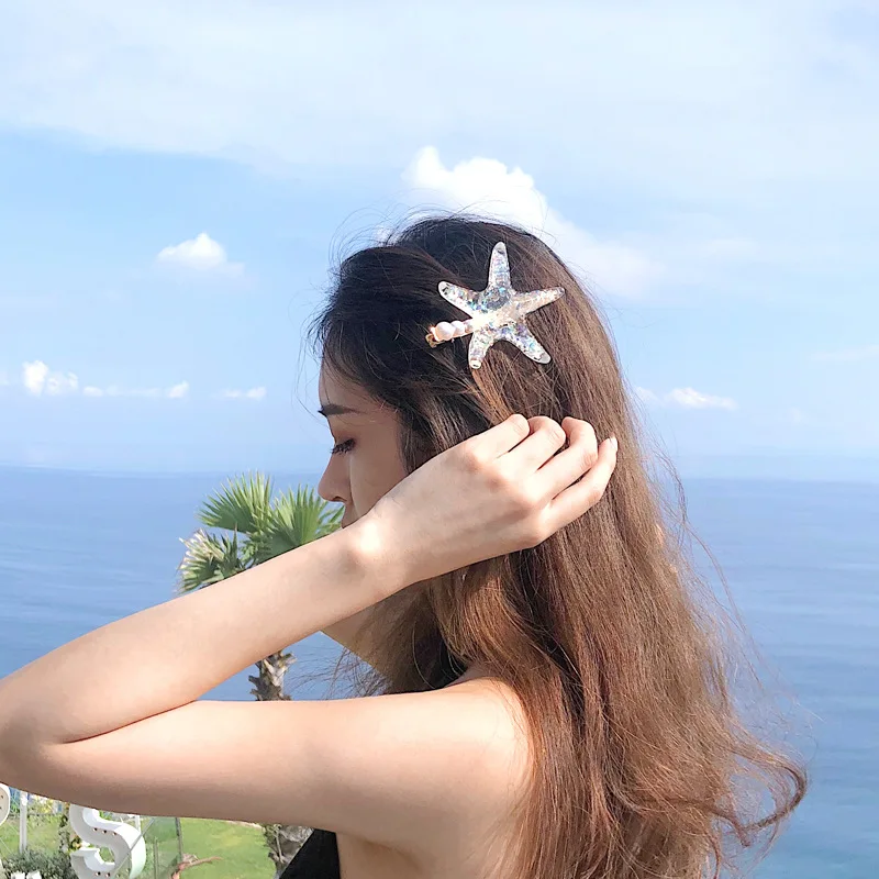 New Elegant Hair Clips For Women Elegant Bit Starfish Star Hairpin