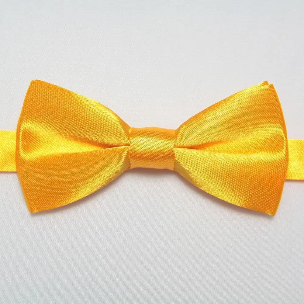 HOOYI детский искусственный шелк, однотонный 28 цветов, галстук-бабочка, галстук-бабочка - Цвет: Золотой