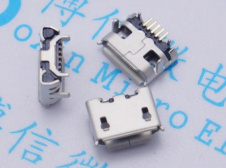 100 шт. Micro 5pin USB Jack бык рожок длиннее иглы Длина 1,25 5P С бык рогом 5P зарядное устройство мини usb разъем