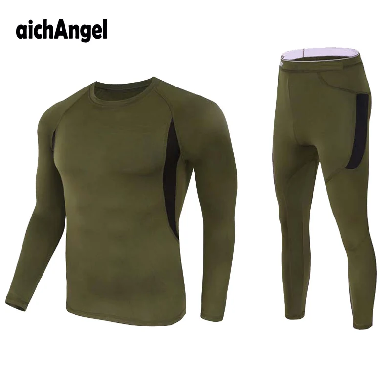 

Thermal Underwear Tactical Fleec warm T shirt homme clothes Military men t-shirt Thermal Underwear Sets pullover men