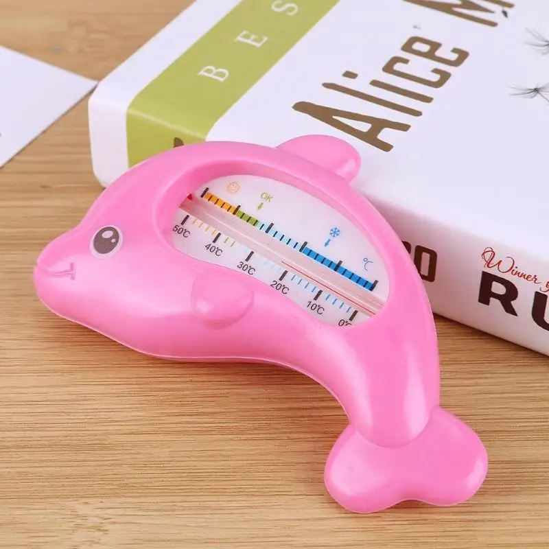 Милый детский термометр в форме дельфина для воды, пластиковая плавающая игрушка для ванной, уход за младенцем, бытовой термометр для душа