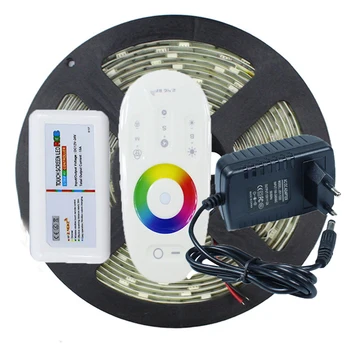 

1Set 5M 150Leds 5050 RGB Led Strip LED Tape Ribbon Waterproof + 1PC 2.4G RGB Touch Sensor Controller + 1PC 12V 2A Power Adapter