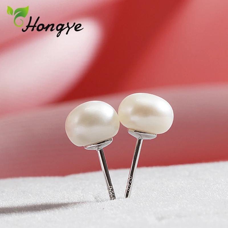 Серьги Hongye, серебро 925, модные ювелирные изделия, 3 цвета, разные размеры, для девочек, простой дизайн, сережки-гвоздики, ухо, ногти, опал, жемчуг, Brincos