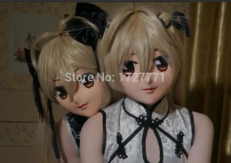 KM9176) Супер качество ручной работы Женская Смола Половина лица маска японского аниме косплей маска кигуруми кукла трансвестит