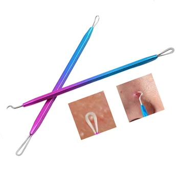 

1Set Acne Tweezer Comedo Machine Set Removal Pimple Needle Blackhead Extractor Comedone Tool With Case High Quality