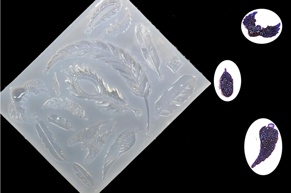 3D силиконовая форма для ювелирных изделий Перо Крылья Подвески кулон смолы Силиконовые формы ручной инструмент эпоксидной смолы формы DIY