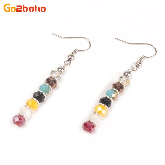 Go2boho Mini Colorful Crystal Beaded Earrings For Women Ethnic Long Go2boho Mini Colorful Crystal Beaded Earrings For Women Ethnic Long Seed Beads Drop Indian Style