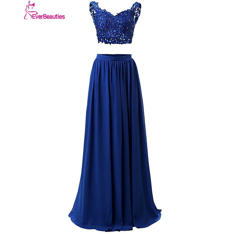Two Pieces Robe De Soiree Evening Dresses Long 2019 Chiffon Appliqued Beaded Floor-Length Evening Prom Party Dresses Abiye Two Pieces Robe De Soiree Evening Dresses Long 2019 Chiffon Appliqued Beaded Floor-Length Evening Prom Party Dresses Abiye