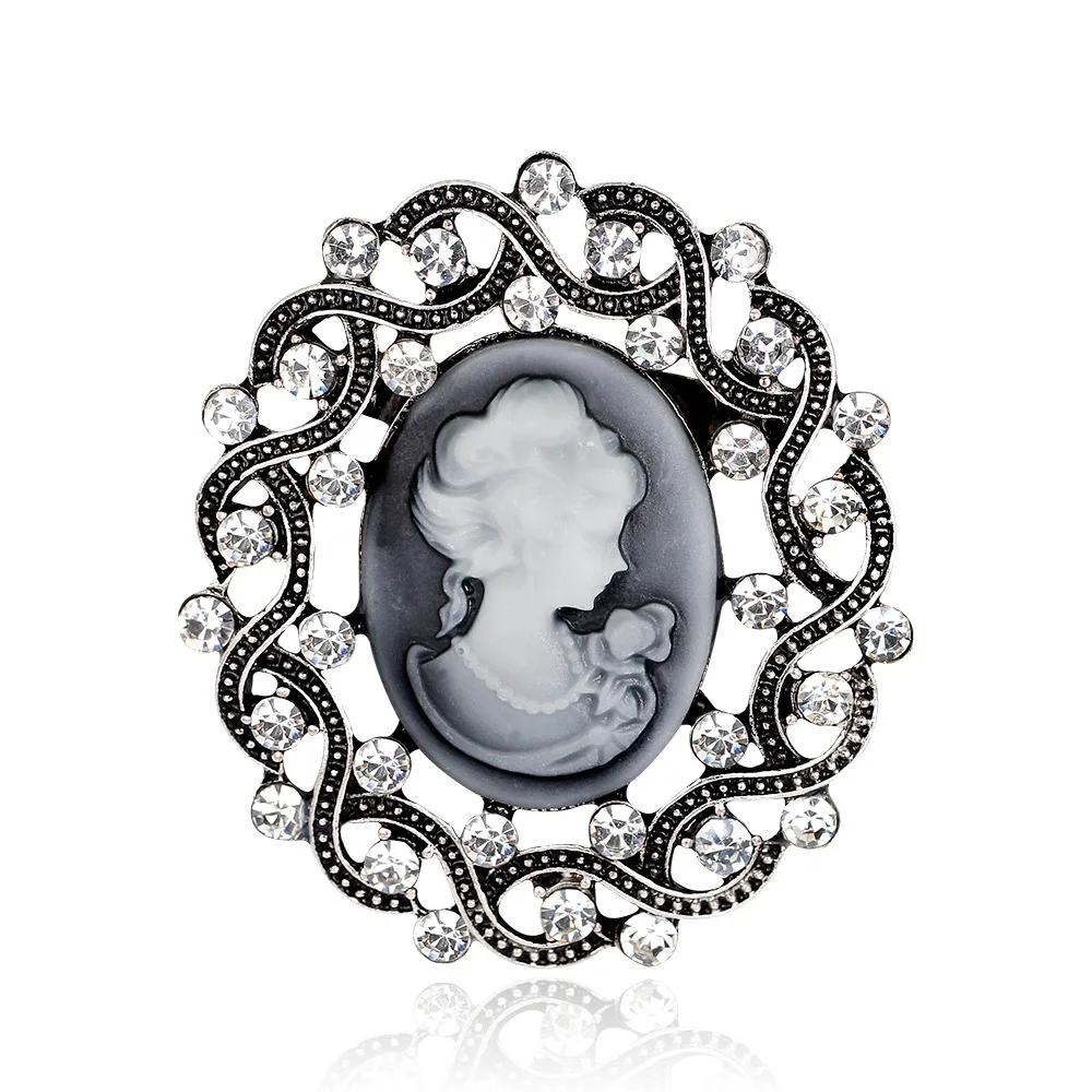 

High Quality Queen Avatar Brooches For Women Rhinestones Crystal Queen Avatar Brooch Pins Dropshipping For Women