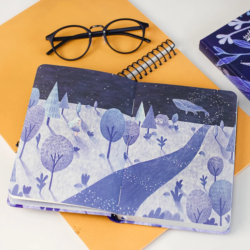 Милая синяя сказочная школьная записная книжка материал дневника Escolar Sketchbook