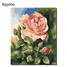 DIY оформлена розовая роза картина маслом по номерам цветы фотографии холст для гостиная стены книги искусству домашний декор VA-0263