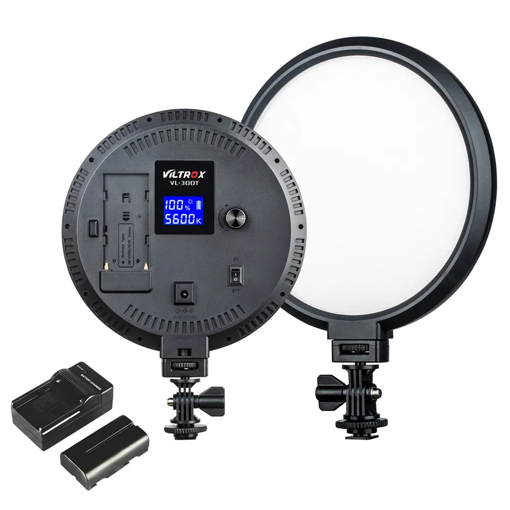 Viltrox VL-300T тонкий 7 ''круглый кольцевой видео светодиодный светильник лампа 18 Вт двухцветный Диммируемый+ аккумулятор+ зарядное устройство для камеры Canon