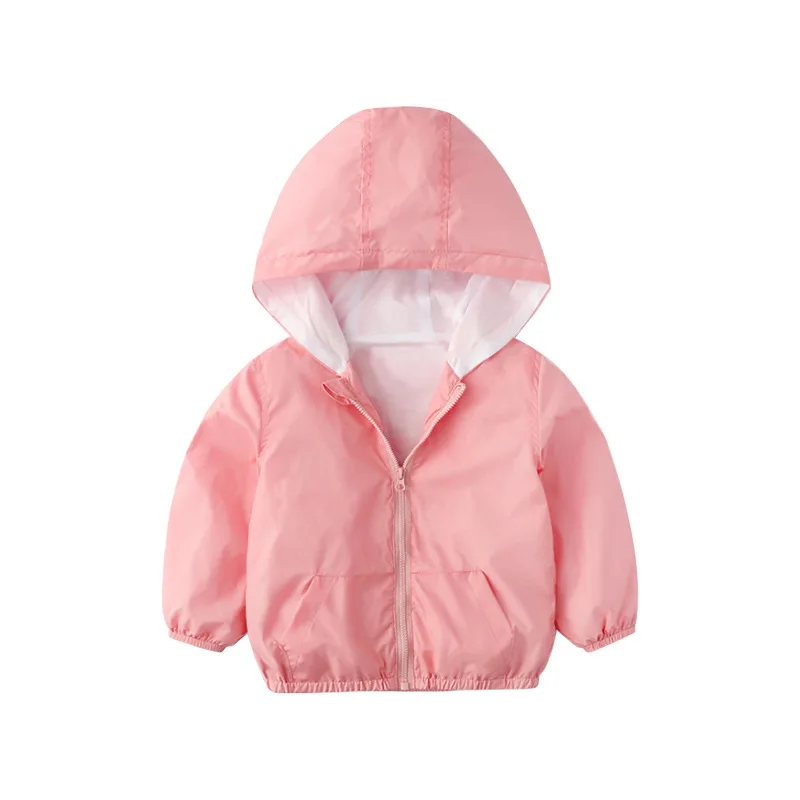 Г. брендовая ветровка для мальчиков и девочек Pizex, весеннее модное Свободное пальто на молнии спортивный детский топ для малышей, детская одежда 2-7T год - Цвет: Розовый