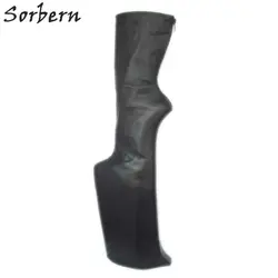 Sorbern/женские сапоги до середины икры на очень высоком каблуке, высокие сапоги на платформе, черные сапоги на платформе, размеры 5-16