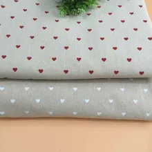 Buulqo Ретро хлопковая льняная ткань с принтом в виде сердца для самостоятельного изготовления штор скатерть для домашнего декора хлопчатобумажная ткань 50*150 см