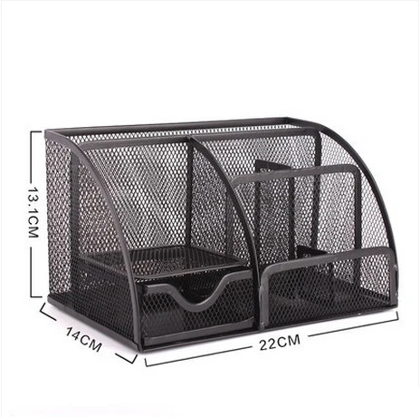 Metal Mesh Desk Organizer Desktop Pencil Holder Stand Storage Stationary For Office Home School