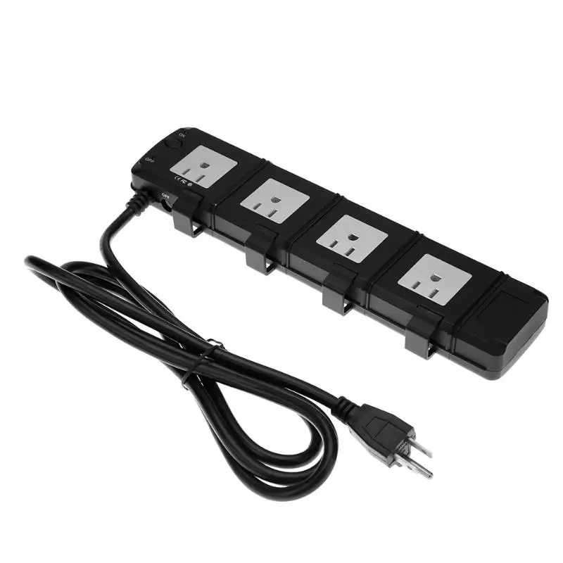 

4 Outlet Infrared Remote Control Smart AC Power Socket Adapter US Plug Lightning Protection Auto Power Off Extension Lead Socket