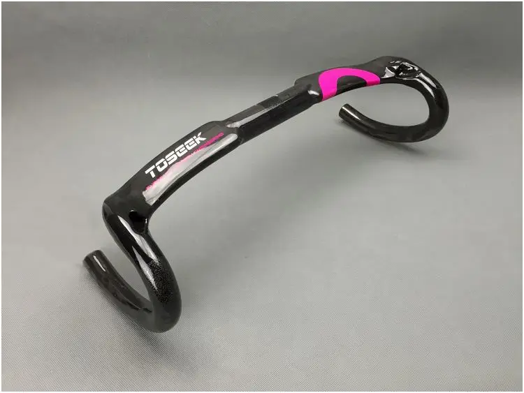 

TOSEEK Pink LOGO full carbon fiber road bike handlebar carbon fiber carbon handlebar bend the carbon bicycle handlebar