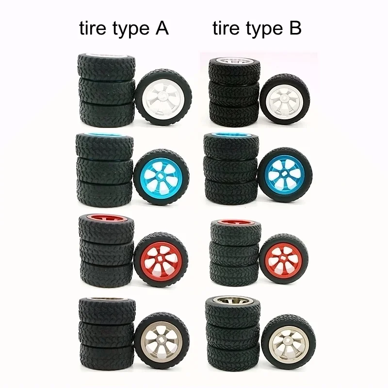 Alloy CNC wheels rim Tires K989-53-1 4pcs for Wltoys 1//28 K969 K989 P929 Rc Car