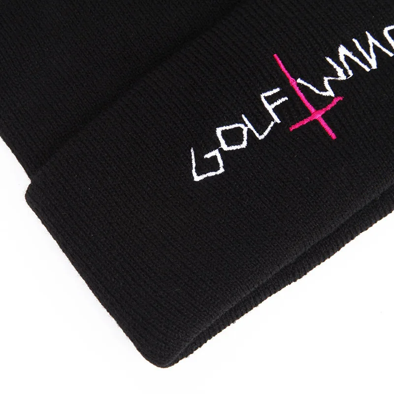 Black Letter Hat for Men GOLF WANG Wool Knitted Hats Male Female Winter Skullies and Beanies Women Casual Hats Caps
