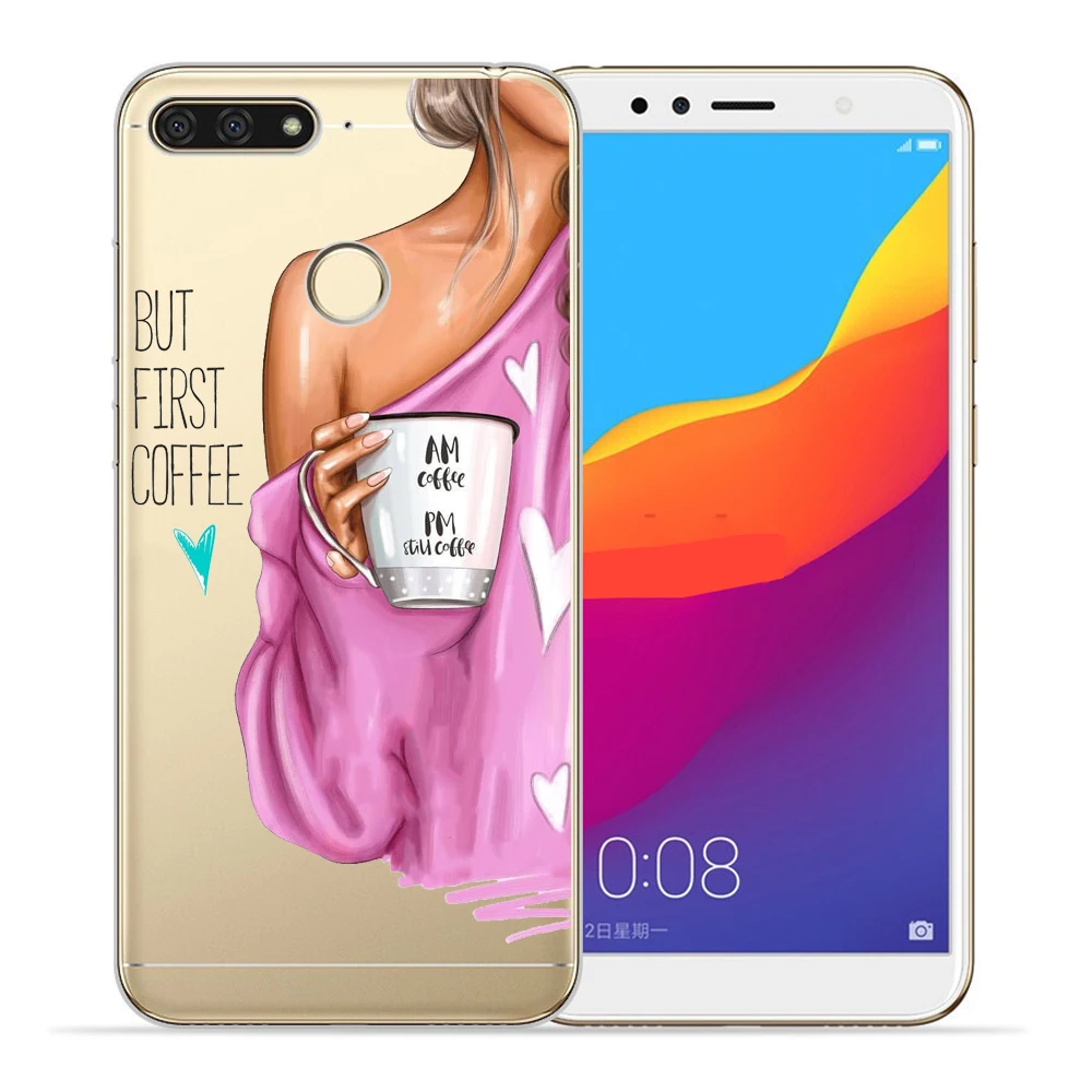 Модный женский чехол для девушек Huawei Y6 2018 Y5 Prime Y3 2017 II Мягкая силиконовая задняя