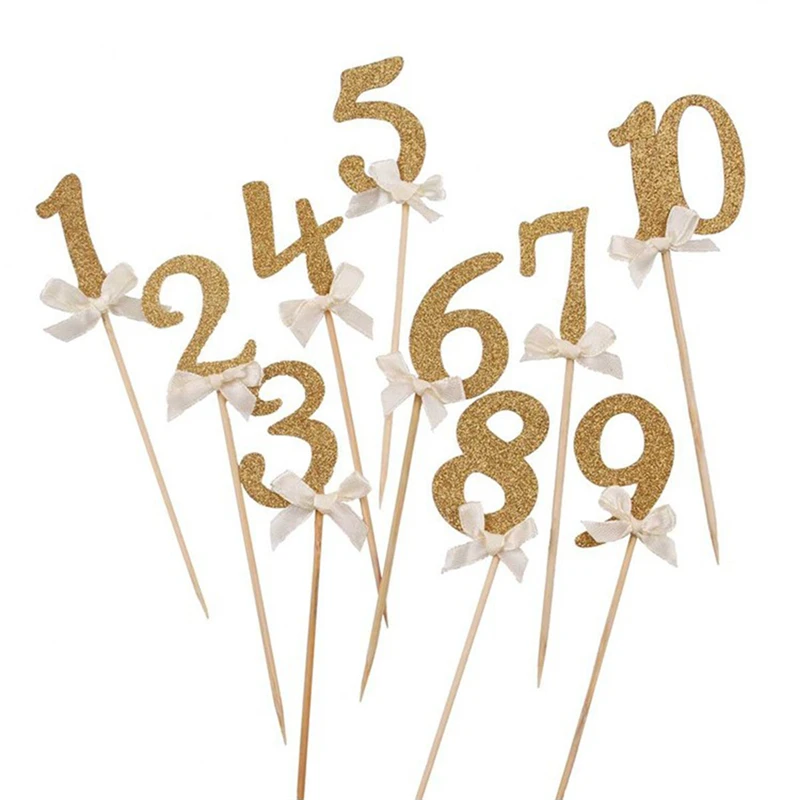 

10PSC Birthday Digital Cake Card Birthday Party Decoration Gift 0-9 Number Cake Topper Cake Supplies Cake Decorating