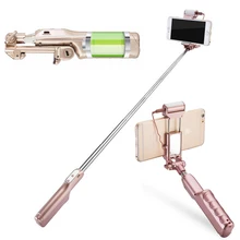 Alta calidad 18.5 cm-84 cm bluetooth selfie stick con luz led-lámpara de compensación 1500 mah portátil monopie para iphone android