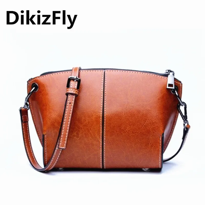 

2019 DikizFly Fashion Brand Women Messenger Bags Women Bags Female Crossbody Shoulder Bag Split Leather Shell Purse Bag Handbags