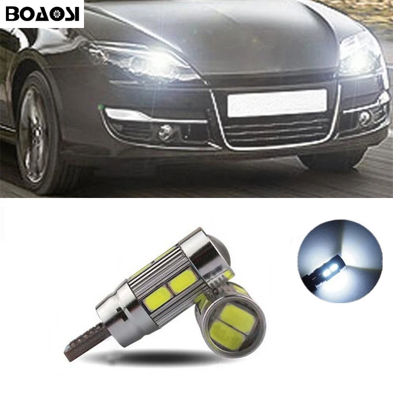 Boaosi 2x T10 W5W 5630smd светодио дный габаритный фонарь с объектив проектора для renault megane 2 duster Логан clio Лагуна 2 Koleos