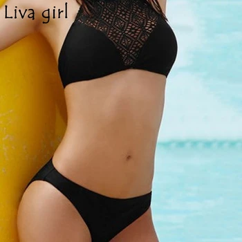 

Liva girl Hollow Bikini Push-Up Padded Female bandage Swimsuit Beachwear 2019 New Brazilian Girls Swim Female Swimwear