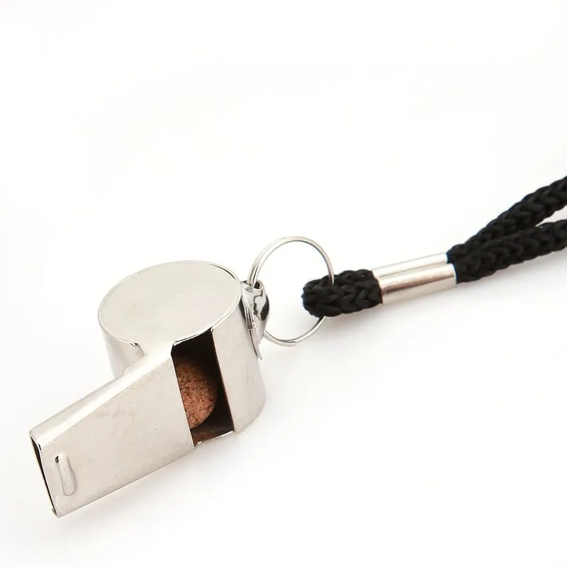 Sports Referee Training Metal Whistle With Rope Display 5
