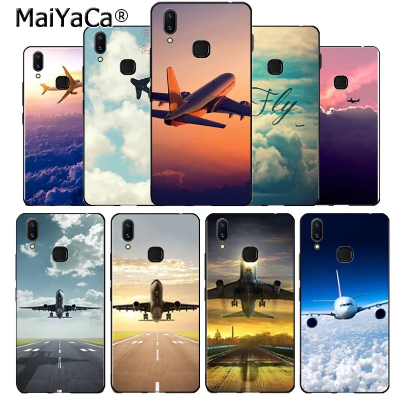 

MaiYaCa aircraft airplane travel Diy Luxury Protector phone Case for vivo v9 v7 Y83 x20 x20plus x21 plus nex s case coque