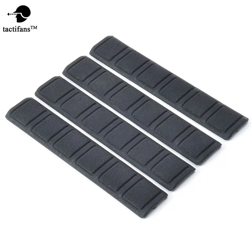 

Tactifans 4pcs Tactical KeyMod Rubber soft Rail Cover Black DE Panel Cover Protector Non-slip Surface for KeyMod Handguard Rail