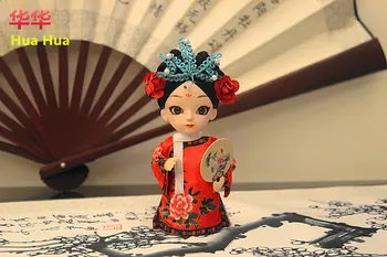 

Chinese style Silk Figurine Q version Hua Hua handicraft Peking Opera dolls gift Z001