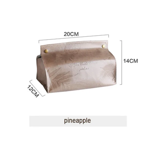 Креативный кухонный тканевый ящик из искусственной кожи, бумажный держатель, коробка для хранения, мягкий складной держатель для салфеток, чехол для украшения для офиса дома, 1 шт - Цвет: Brown pineapple