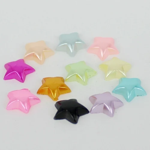 

1000pcs 10mm Star Shape ABS Flatback Pearls,Half Pearl Beads,Beading Jewelry Material DIY Dicoration 16colors pick